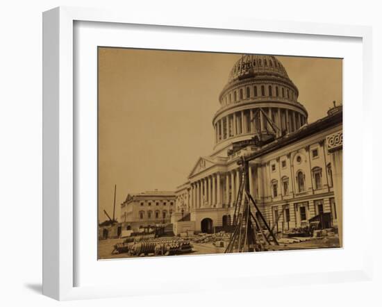 Capitol under Construction, Washington, D.C., c.1863-Andrew J^ Johnson-Framed Photo