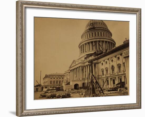 Capitol under Construction, Washington, D.C., c.1863-Andrew J^ Johnson-Framed Photo