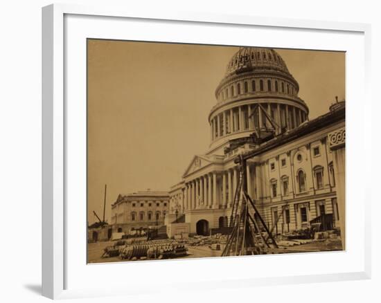 Capitol under Construction, Washington, D.C., c.1863-Andrew J^ Johnson-Framed Photo