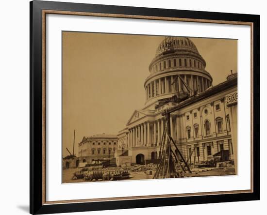 Capitol under Construction, Washington, D.C., c.1863-Andrew J^ Johnson-Framed Photo