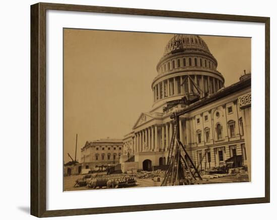 Capitol under Construction, Washington, D.C., c.1863-Andrew J^ Johnson-Framed Photo