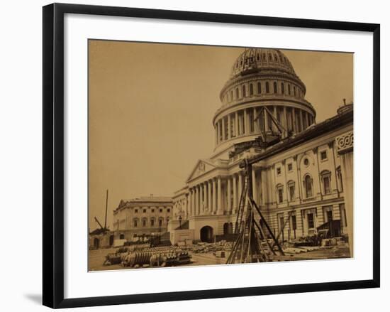 Capitol under Construction, Washington, D.C., c.1863-Andrew J^ Johnson-Framed Photo