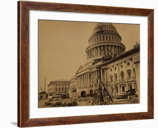 Capitol under Construction, Washington, D.C., c.1863-Andrew J^ Johnson-Framed Photo