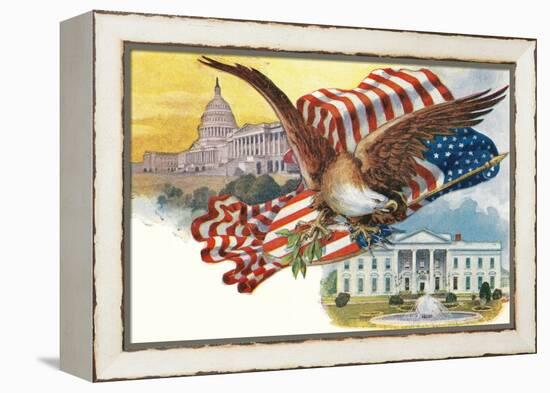 Capitol, White House, Eagle-null-Framed Stretched Canvas