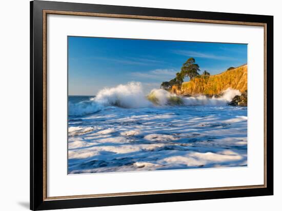 Capitola Cliffs & Waves-John Gavrilis-Framed Premium Photographic Print