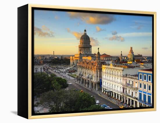 Capitolio and Parque Central, Havana, Cuba-Jon Arnold-Framed Premier Image Canvas