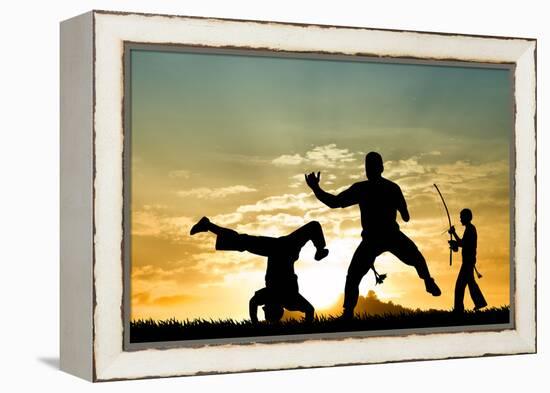 Capoeira At Sunset-sognolucido-Framed Premier Image Canvas