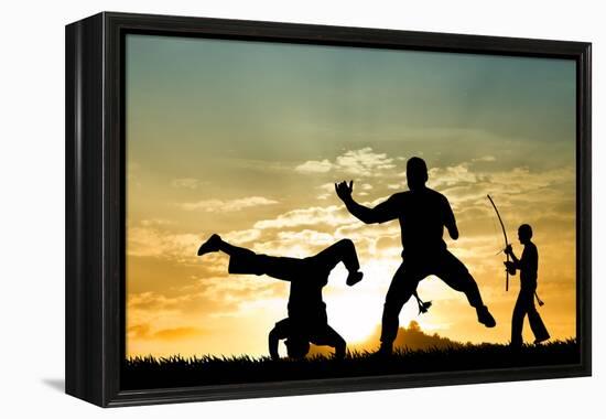 Capoeira At Sunset-sognolucido-Framed Premier Image Canvas