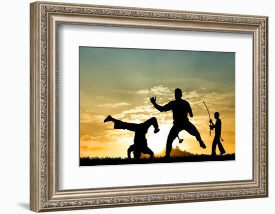 Capoeira At Sunset-sognolucido-Framed Photographic Print