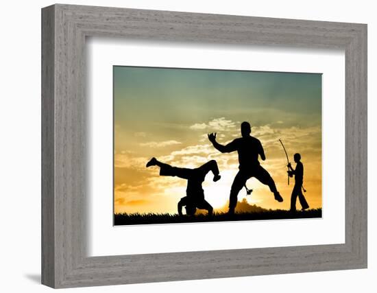 Capoeira At Sunset-sognolucido-Framed Photographic Print