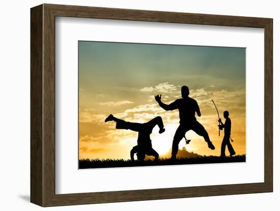 Capoeira At Sunset-sognolucido-Framed Photographic Print