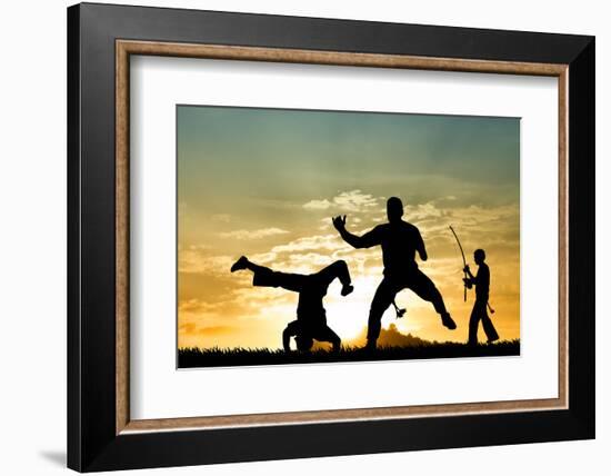 Capoeira At Sunset-sognolucido-Framed Photographic Print