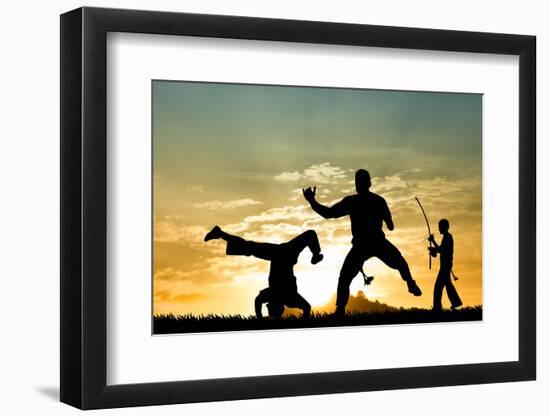 Capoeira At Sunset-sognolucido-Framed Photographic Print