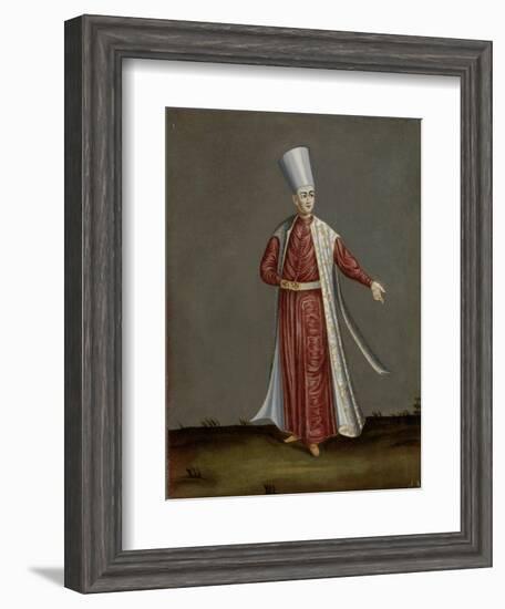 Capon Aghassi, Chief of the White Eunuchs of the Sultan-Jean Baptiste Vanmour-Framed Art Print