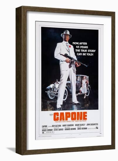 Capone, Front: Ben Gazzara; Back: Susan Blakely, 1975-null-Framed Art Print