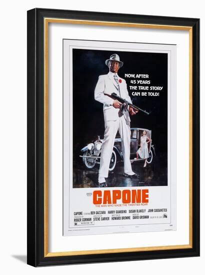 Capone, Front: Ben Gazzara; Back: Susan Blakely, 1975-null-Framed Art Print