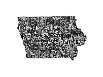 Typographic Iowa-CAPow-Art Print