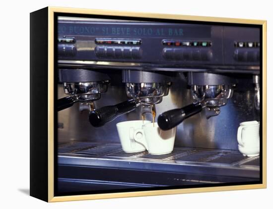Cappucino Machine and Cups, Rome, Italy-Merrill Images-Framed Premier Image Canvas