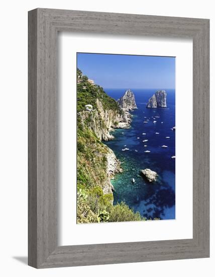 Capri Coastline with the Rocks of Faraglioni-George Oze-Framed Photographic Print