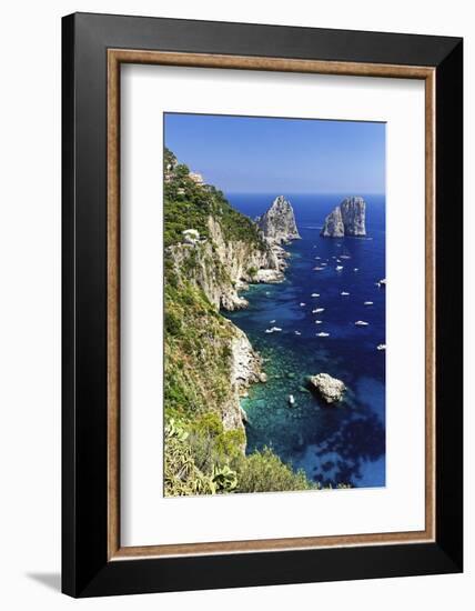 Capri Coastline with the Rocks of Faraglioni-George Oze-Framed Photographic Print