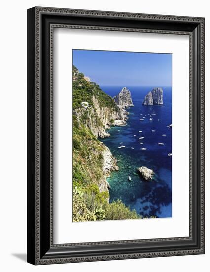 Capri Coastline with the Rocks of Faraglioni-George Oze-Framed Photographic Print