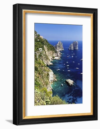 Capri Coastline with the Rocks of Faraglioni-George Oze-Framed Photographic Print