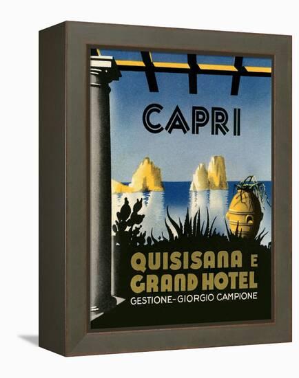 Capri Travel Poster-null-Framed Stretched Canvas