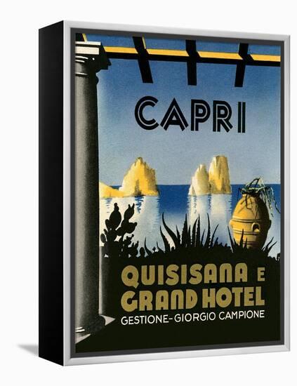 Capri Travel Poster-null-Framed Stretched Canvas