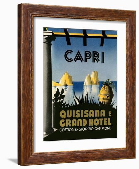 Capri Travel Poster-null-Framed Art Print