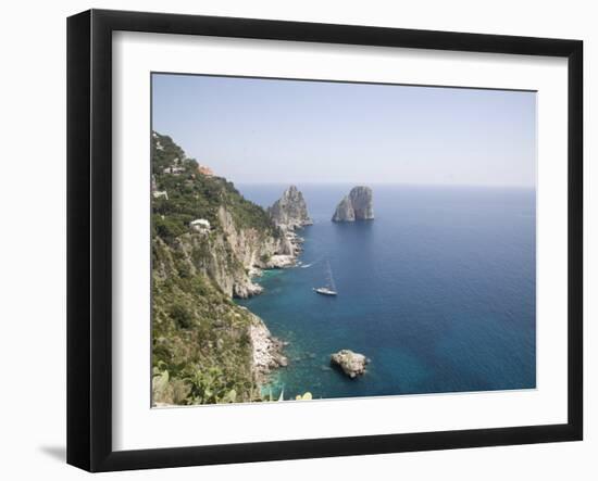 Capri, with the Famous Faraglioni Rocks on the Back Ground, Capri, Bay of Naples, Italy-Olivieri Oliviero-Framed Photographic Print