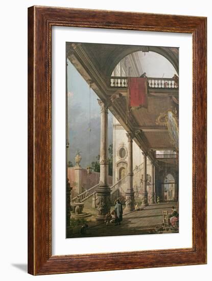 Capriccio of a Colonnade, 1765-Canaletto-Framed Giclee Print