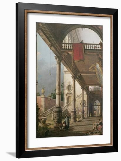 Capriccio of a Colonnade, 1765-Canaletto-Framed Giclee Print