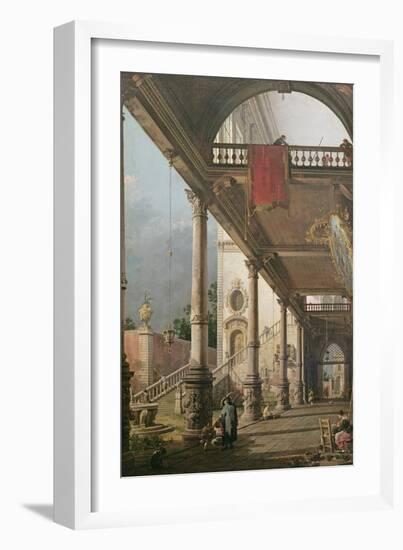 Capriccio of a Colonnade, 1765-Canaletto-Framed Giclee Print