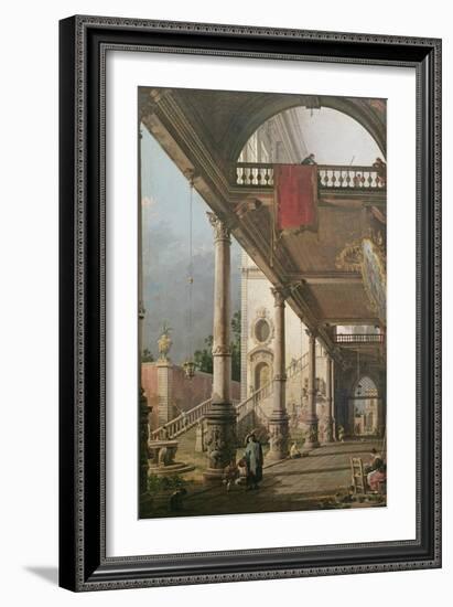 Capriccio of a Colonnade, 1765-Canaletto-Framed Giclee Print
