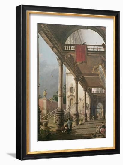 Capriccio of a Colonnade, 1765-Canaletto-Framed Giclee Print