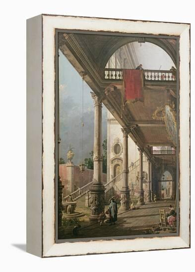 Capriccio of a Colonnade, 1765-Canaletto-Framed Premier Image Canvas