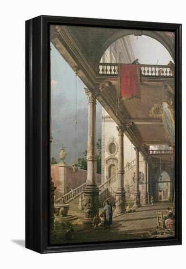 Capriccio of a Colonnade, 1765-Canaletto-Framed Premier Image Canvas