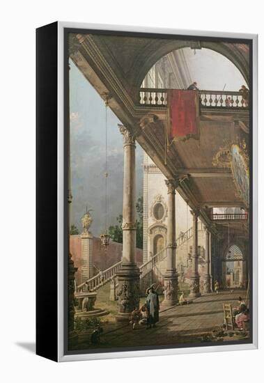 Capriccio of a Colonnade, 1765-Canaletto-Framed Premier Image Canvas
