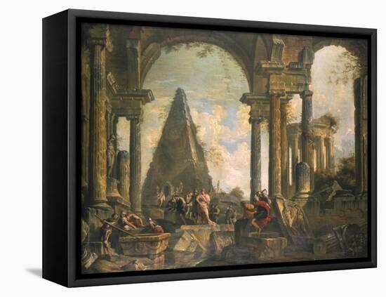 Capriccio of the Ruins of Rome-Giovanni Paolo Pannini-Framed Premier Image Canvas