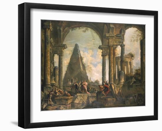 Capriccio of the Ruins of Rome-Giovanni Paolo Pannini-Framed Giclee Print