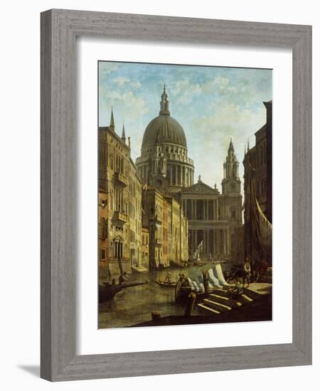 Capriccio: St Paul's and a Venetian Canal-William Marlow-Framed Giclee Print