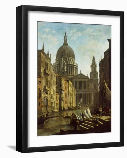 Capriccio: St Paul's and a Venetian Canal-William Marlow-Framed Giclee Print