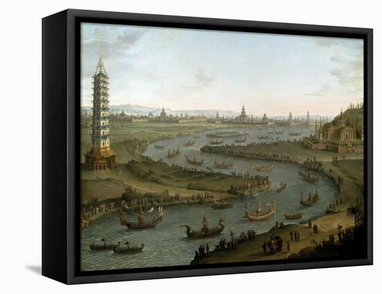 Capriccio with French Ambassador and King of Siam's Palace-Antonio Joli-Framed Premier Image Canvas