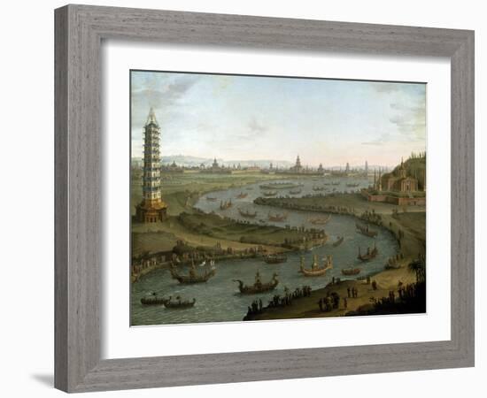 Capriccio with French Ambassador and King of Siam's Palace-Antonio Joli-Framed Giclee Print