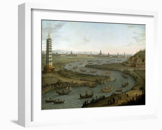 Capriccio with French Ambassador and King of Siam's Palace-Antonio Joli-Framed Giclee Print