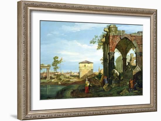 Capriccio with Motifs from Padua, circa 1756-Canaletto-Framed Giclee Print