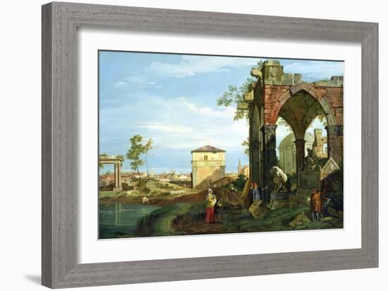 Capriccio with Motifs from Padua, circa 1756-Canaletto-Framed Giclee Print