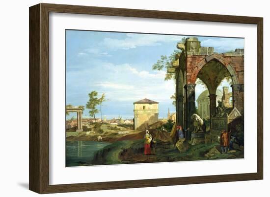 Capriccio with Motifs from Padua, circa 1756-Canaletto-Framed Giclee Print