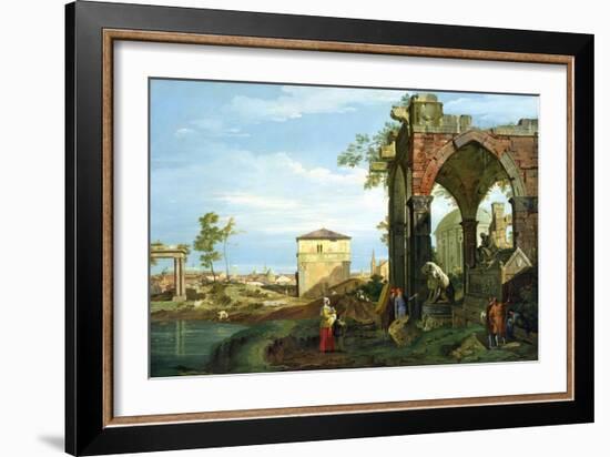 Capriccio with Motifs from Padua, circa 1756-Canaletto-Framed Giclee Print