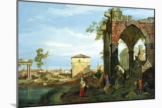 Capriccio with Motifs from Padua, circa 1756-Canaletto-Mounted Giclee Print